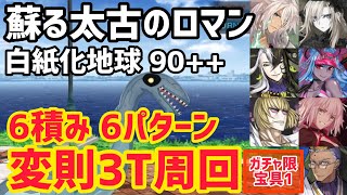 【FGO】蘇る太古のロマン(アメリカ南部)90++ 変則3T周回 礼装自由6積み6パターン【白紙化地球 オーディール・コール】