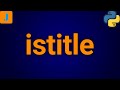 istitle Python