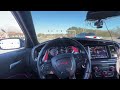 tuned scat pack cuts up in traffic pov drive loud exhaust