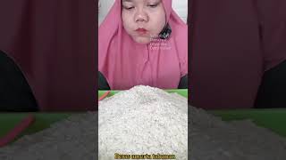 DYMA KULINER 💕ASMR RAW RICE EATING💕 Makan Beras Mentah💕 #mukbang