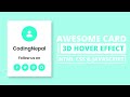 Card with 3D Hover Effect | HTML CSS & Javascript