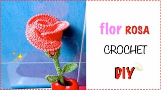 FLOR ROSA BOTÓN TEJIDO GANCHILLO CROCHET ROSE FLOWER EASY DIY