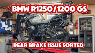 BMW R 1250 / 1200 GS common rear brake issue / fault fixed. Doncaster Motorcycles