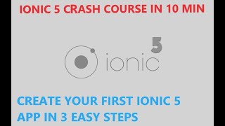 IONIC 5 Tutorial : Create your first Ionic 5 app