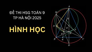 Bài hình đề thi HSG Toán 9 TP Hà Nội năm 2025 trong 4 phút