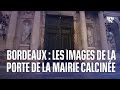 Bordeaux: les images de la porte de la mairie calcinée au lendemain des manifestations