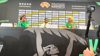Sha’Carri Richardson press conference after winning 2023 world title at 100 meters