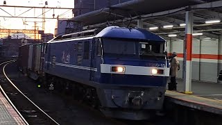 《約6時間50分遅れ》EF210 15号機[岡](新塗装・キャラ桃・足回り濃灰色)+コキ24両が南浦和駅⑥を通過！(5082列車・コンテナ輸送)