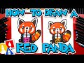 How To Draw A Red Panda Drinking Boba
