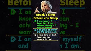 Speak 3 Lines Before You Sleep | APJ Abdul Kalam Motivational Quotes | APJ Abdul Kalam Speech