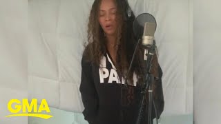 Beyonce records music for new ‘Lion King’ in exclusive clip l GMA