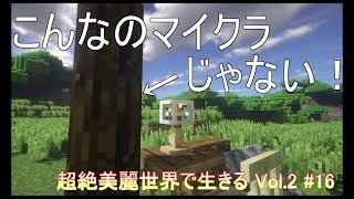 【Minecraft影+竹MOD】超絶美麗世界で生きる Vol.2 こんなのマイクラじゃないMOD追加 #16【実況】