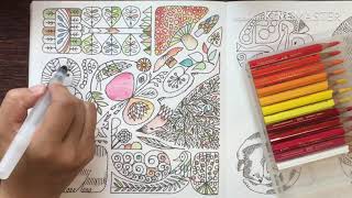 coloring book︰大人の塗り絵／森の王国(福田利之)を塗る