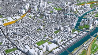 Tokyo Japan 100km city 3d model