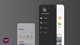 Create a Sidebar Menu & Overlay  in Adobe Xd | Tutorial