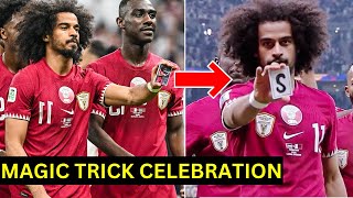 Qatar Player Akram Afif Performed a Card Magic Trick Celebration against Jordan