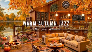 Cozy Autumn Porch Ambience \u0026 Relaxing Jazz Instrumental Music 🍂 Warm Jazz Music for Studying, Work