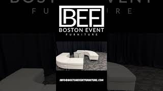 All white corporate event furniture. #boston #event #furniture #seating #tables #lounge #shorts