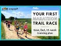 5 steps to your FIRST TRAIL MARATHON / 50k - what to wear, what to eat and 12-week training plan