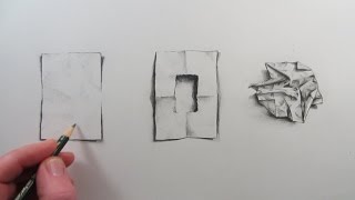 How to Draw a Piece of Crumpled Paper: Narrated visual illusion