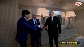 Prezident İlham Əliyev Sankt Peterburqda Azərbaycan diasporu ilə görüşdü