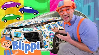 Blippi Colors a Car with Rainbow Colors | Blippi - Learn Colors and Science
