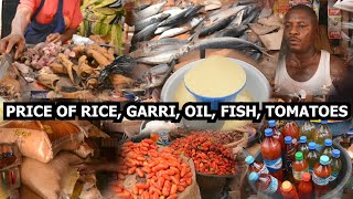 EDO: Prices Of Bags Of Rice| Fish| Palm Oil| Beans| Garri| Food Stuff At Oka Market In Benin City.