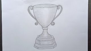 Draw a gold cup trophy || step by step drawing