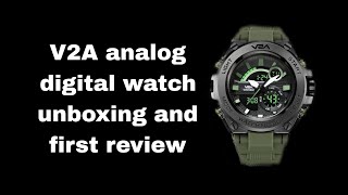 V2A analog digital watch unboxing and review