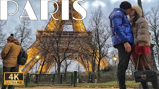 🇫🇷[Paris France 4K HDR Walking Tour] 1 Hour Paris Eiffel Tower Quarter Walk 08/February/2025