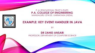 Java Event Handling Part-3 Key Event Handler Example