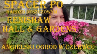 Deszczowy dzień w angielskim ogrodzie Renishaw Hall \u0026 Gardens.