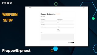 Setup webform || Basic web form setup frappe/erpnext #frappe #erpnext #dkcoder @dkcoder