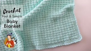 Crochet Fast And Simple Baby Blanket / Beginner Friendly Tutorial