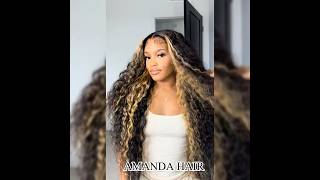 Amandahair Glueless Highlight Deep Curly 30 Inch #wigs #gluelesslacefrontwigs #hairstyle