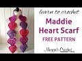 Crochet Maddie's Heart Scarf Assembly - Right Handed