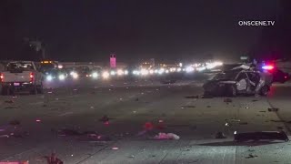 Deadly crash closes 5 lanes of 405 Freeway