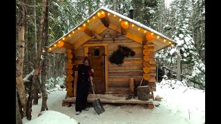 Christmas Season At The Remote Off Grid Log Cabin