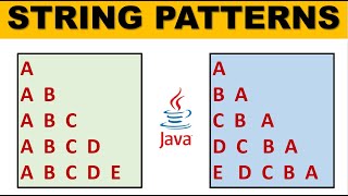 String Patterns in JAVA | TechVidya | Alphabet patterns | Absolutely for beginners