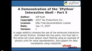 The 'IPython' Interactive Shell (5/5)