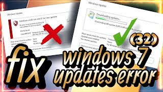 How to Fix Windows 7 (32) Update Error 80072efe