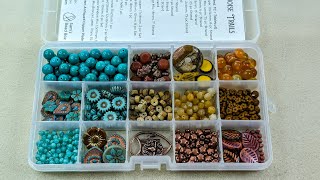 Organizing the Jan 2024 Sam's Bead Box: Turquoise Trails.