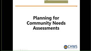 Introduction to Community Needs Assessment: Finding the Data, July 8, 2020