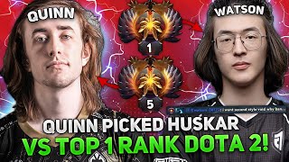 QUINN picked HUSKAR vs TOP 1 RANK DOTA 2 WATSON and DYRACHYO! | WHO WILL WINNER