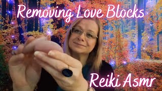 Reiki to remove love blocks. ASMR Rose quartz crystal healing