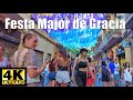 🔴Festa Major de Gracia, Walking Tour 4K, Barcelona