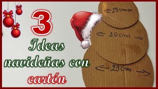 3 PRECIOSAS IDEAS NAVIDEÑAS CON CARTÓN / Manualidades para Navidad / Christmas crafts with cardboard