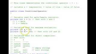 Java Selection Conditional Operator