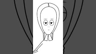 How to draw Wednesday Addams - Addams Family #shorts