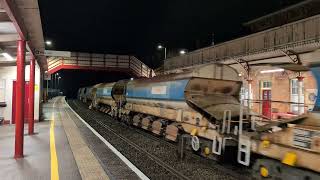 Engineering trains at Oakham featuring Colas Rail 56105 70809 and GBRf 66749 on a autumn night #fyp